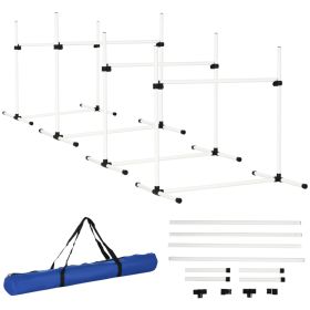 4-piece Dog Agility Training Equipment With Height-adjustable Jumping Poles (Option: White)